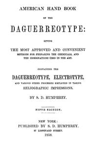 American Hand Book of the Daguerreotype book cover