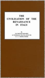 The Civilisation of the Renaissance in Italy book cover