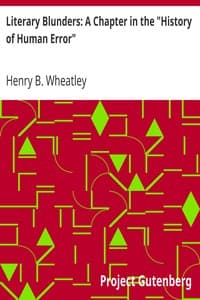Literary Blunders: A Chapter in the "History of Human Error"