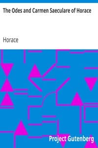 The Odes and Carmen Saeculare of Horace book cover