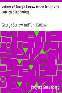 Letters of George Borrow to the British and Foreign Bible Society book cover
