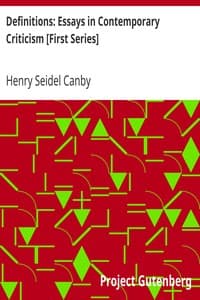 Definitions: Essays in Contemporary Criticism [First Series]