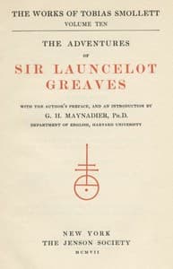 The Adventures of Sir Launcelot Greaves book cover