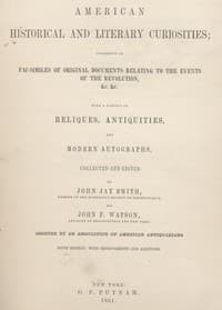 American Historical and Literary Curiosities, Series One