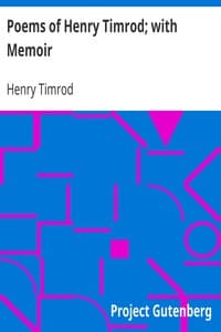 Poems of Henry Timrod; with Memoir book cover