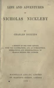 Nicholas Nickleby book cover