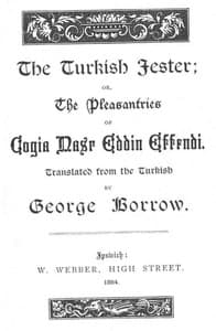 The Turkish Jester
or, The Pleasantries of Cogia Nasr Eddin Effendi