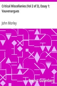 Critical Miscellanies (Vol 2 of 3), Essay 1: Vauvenargues