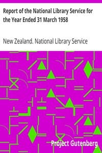 Report of the National Library Service for the Year Ended 31 March 1958 book cover