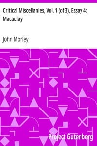Critical Miscellanies, Vol. 1 (of 3), Essay 4: Macaulay book cover