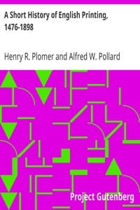 A Short History of English Printing, 1476-1898