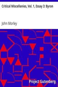 Critical Miscellanies, Vol. 1, Essay 3: Byron book cover