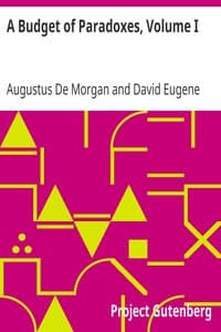 A Budget of Paradoxes, Volume I book cover