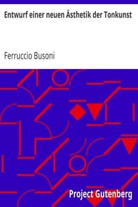 Entwurf einer neuen Ästhetik der Tonkunst book cover