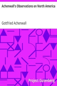 Achenwall's Observations on North America book cover