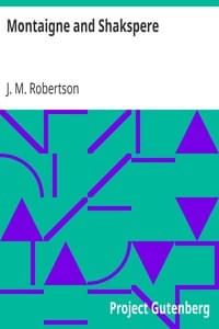 Montaigne and Shakspere book cover