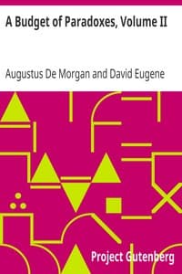 A Budget of Paradoxes, Volume II book cover