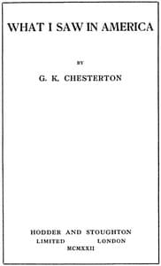 What I Saw in America book cover