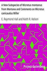 A New Subspecies of Microtus montanus from Montana and Comments on Microtus canicaudus Miller book cover