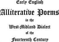 Early English Alliterative Poems
in the West-Midland Dialect of the Fourteenth Century