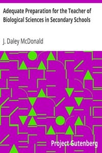 Adequate Preparation for the Teacher of Biological Sciences in Secondary Schools book cover
