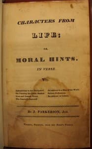 Characters from Life; Or, Moral Hints. In Verse