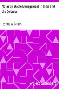 Notes on Stable Management in India and the Colonies