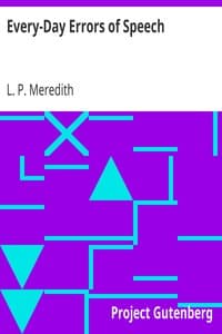 Every-Day Errors of Speech book cover