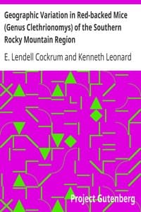 Geographic Variation in Red-backed Mice (Genus Clethrionomys) of the Southern Rocky Mountain Region book cover