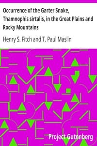 Occurrence of the Garter Snake, Thamnophis sirtalis, in the Great Plains and Rocky Mountains book cover