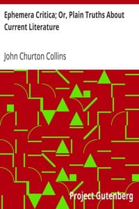 Ephemera Critica; Or, Plain Truths About Current Literature book cover