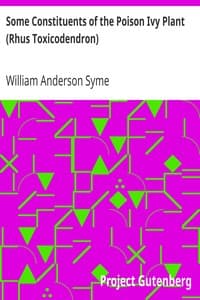 Some Constituents of the Poison Ivy Plant (Rhus Toxicodendron) book cover