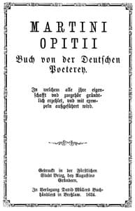 Buch von der Deutschen Poeterey