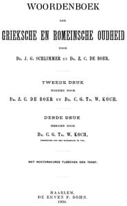 Woordenboek der Grieksche en Romeinsche oudheid