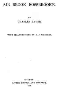 Sir Brook Fossbrooke, Volume II. book cover