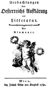 Beobachtungen über Oesterreichs Aufklärung und Litteratur