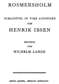 Rosmersholm: Schauspiel in vier Aufzügen book cover