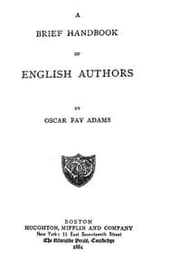 A Brief Handbook of English Authors book cover