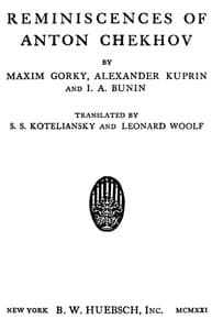 Reminiscences of Anton Chekhov book cover
