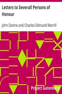 Letters to Severall Persons of Honour book cover