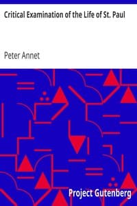 Critical Examination of the Life of St. Paul book cover