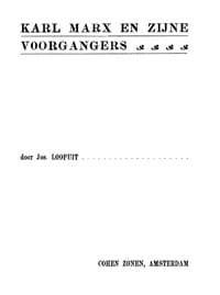 Karl Marx en zijne voorgangers