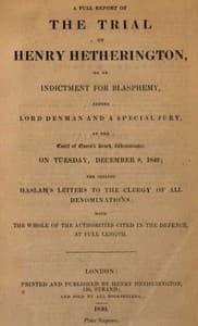 The Trial of Henry Hetherington, on an Indictment for Blasphemy book cover