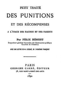 Petit traité des punitions et des récompenses à l'usage des maîtres et des parents book cover