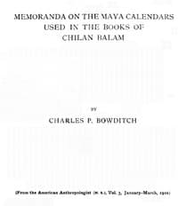 Memoranda on the Maya Calendars Used in the Books of Chilan Balam