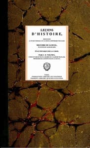 Leçons d'histoire,
prononcées à l'École normale; en l'an III de la République Française; Histoire de Samuel, inventeur du sacre des rois; État physique de la Corse.