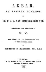 Akbar: An Eastern Romance book cover