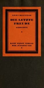 Die letzte Freude book cover