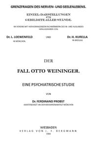 Der Fall Otto Weininger: Eine psychiatrische Studie book cover