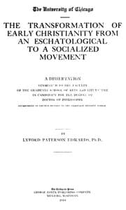 The Transformation of Early Christianity from an Eschatological to a Socialized Movement
A Dissertation Submitted to the Faculty of the Graduate School of Arts and Literature in Candidacy for the Degree of Doctor of Philosophy book cover